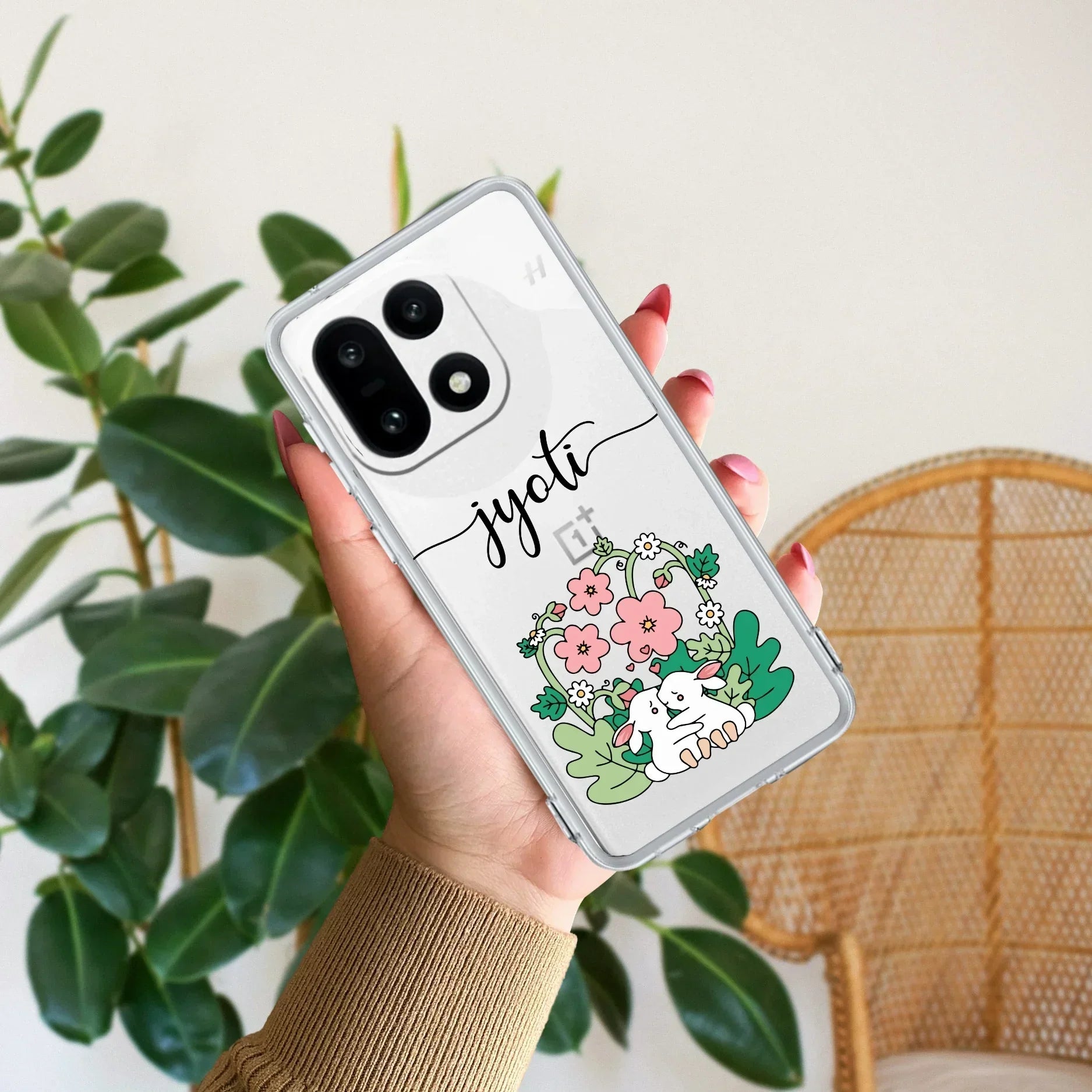 Cute Bunny Customize Transparent Silicon Case V2 For OnePlus - ShopOnCliQ