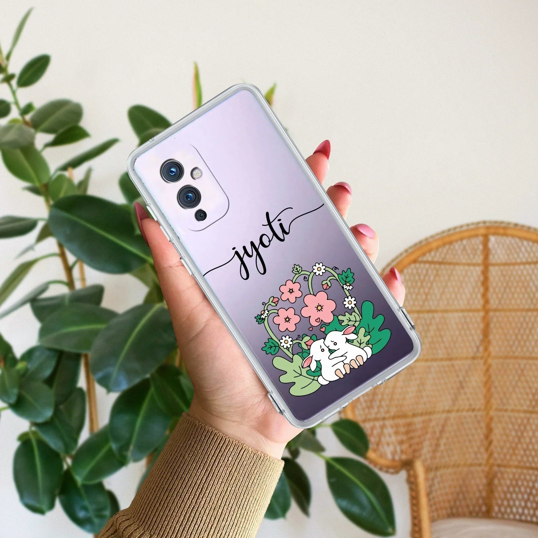 Cute Bunny Customize Transparent Silicon Case V2 For OnePlus - ShopOnCliQ