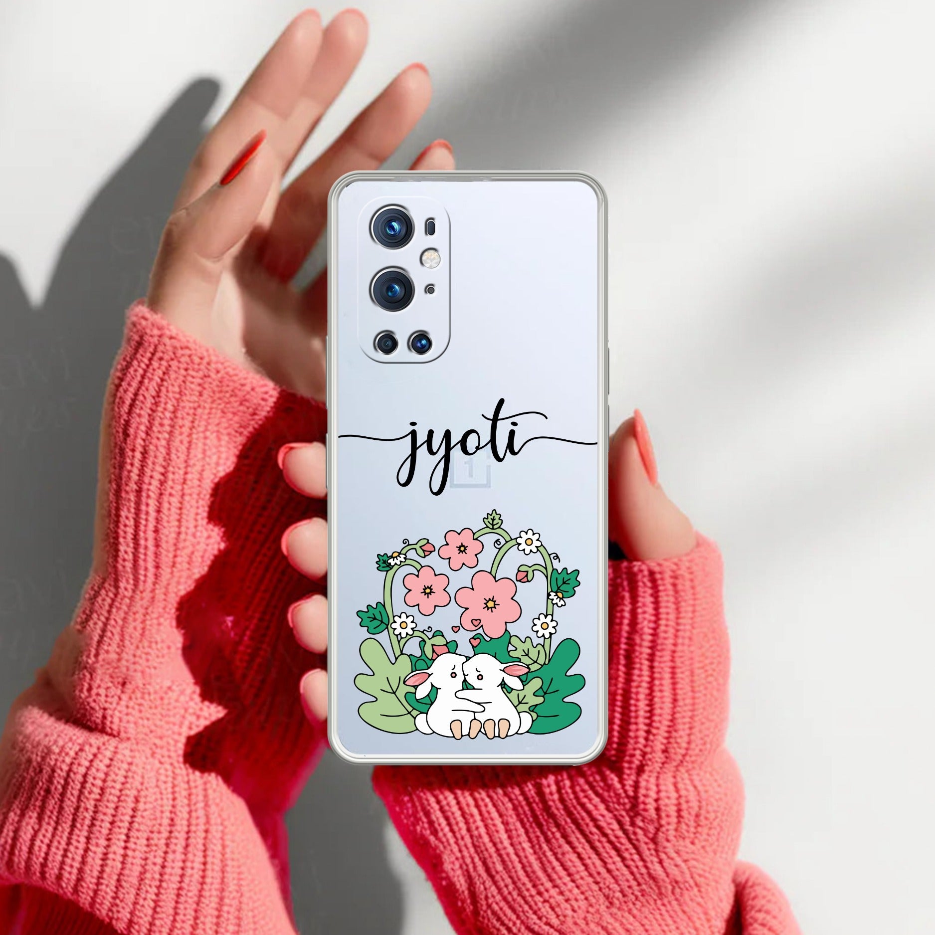 Cute Bunny Customize Transparent Silicon Case V2 For OnePlus