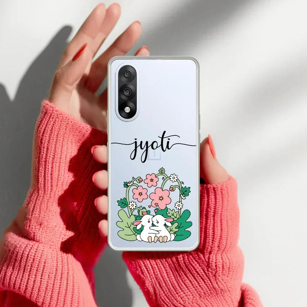 Cute Bunny Customize Transparent Silicon Case V2 For OnePlus - ShopOnCliQ