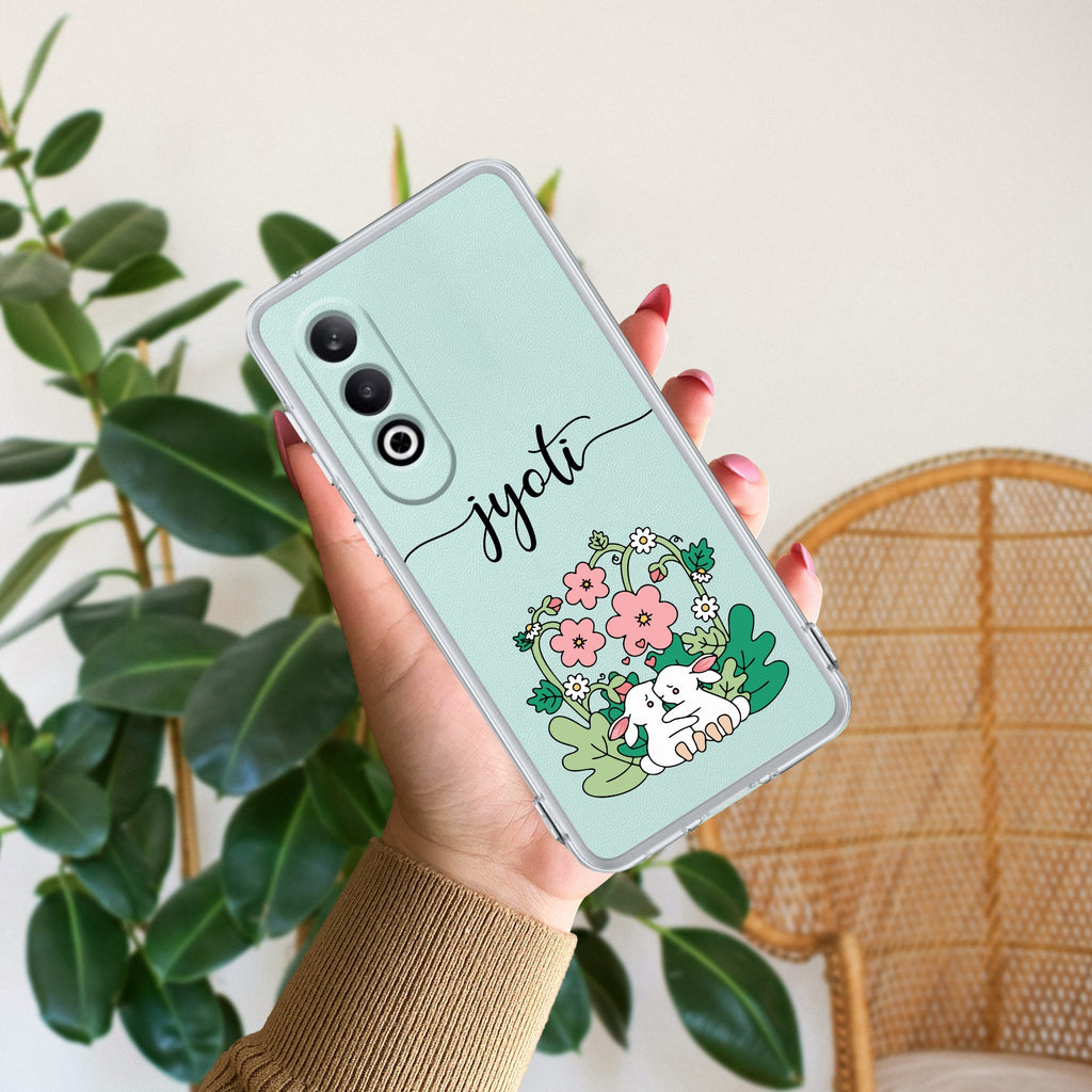 Cute Bunny Customize Anti Yellow Case V2 For OnePlus Nord CE 4 5G