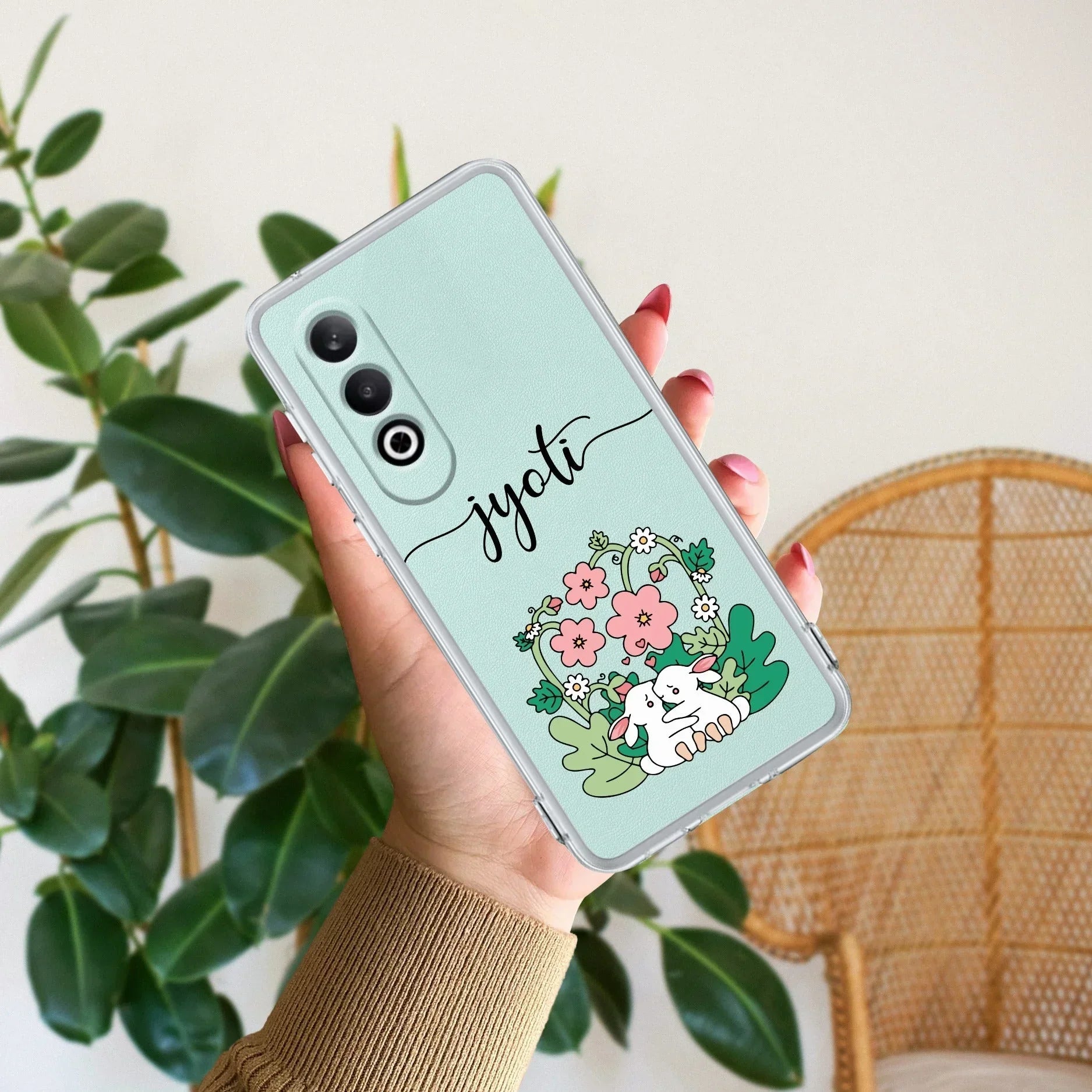 Cute Bunny Customize Transparent Silicon Case V2 For OnePlus - ShopOnCliQ