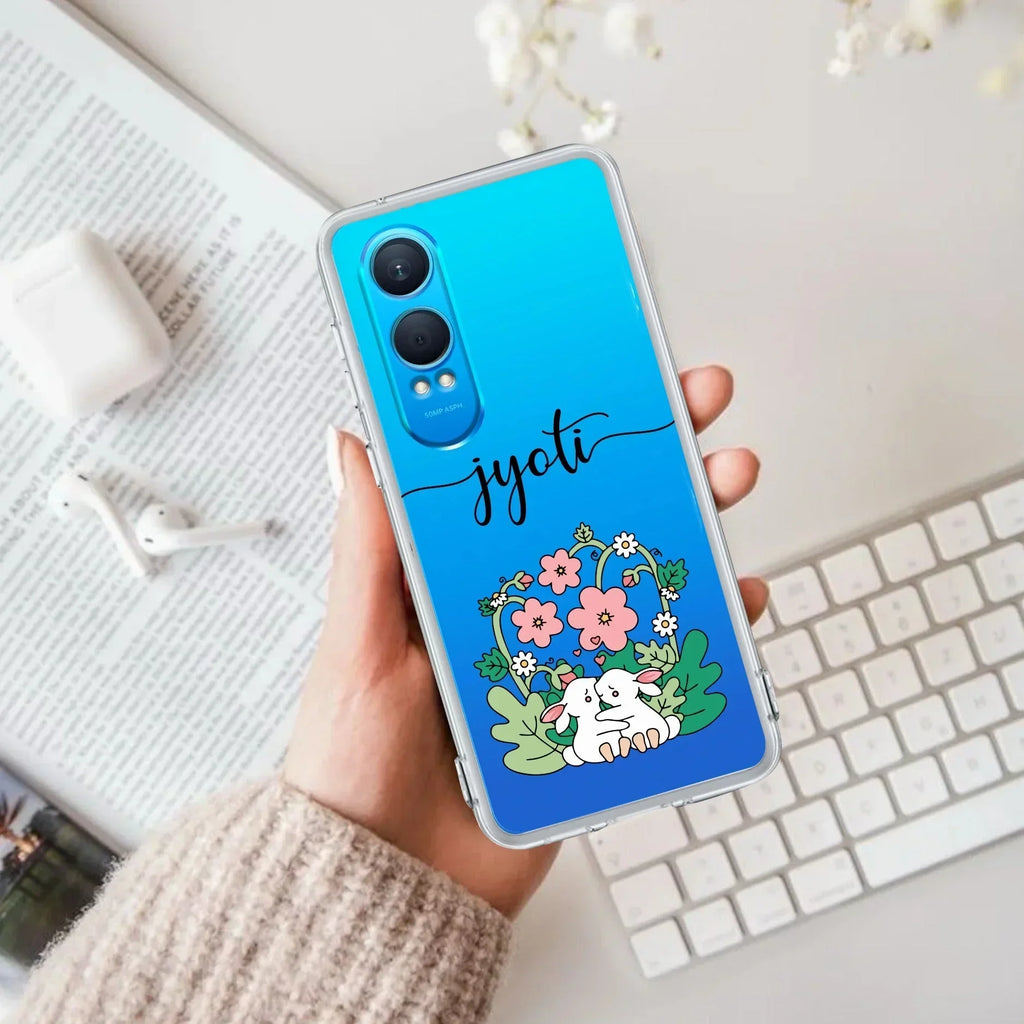 Cute Bunny Customize Transparent Silicon Case V2 For OnePlus - ShopOnCliQ