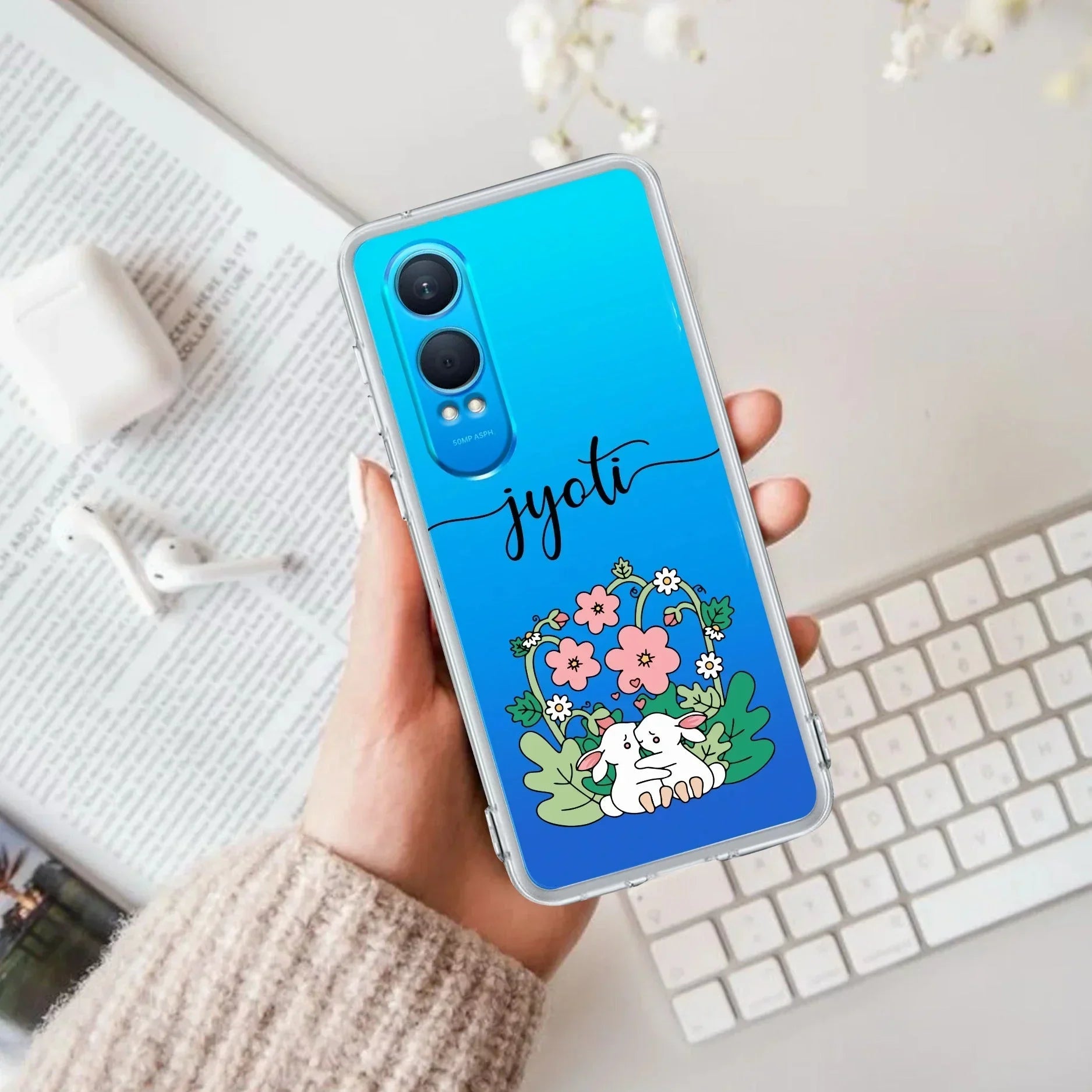 Cute Bunny Customize Transparent Silicon Case V2 For OnePlus - ShopOnCliQ