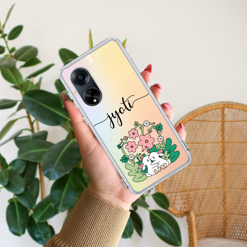 Cute Bunny Customize Anti Yellow Case V2 For Oppo F23 5G