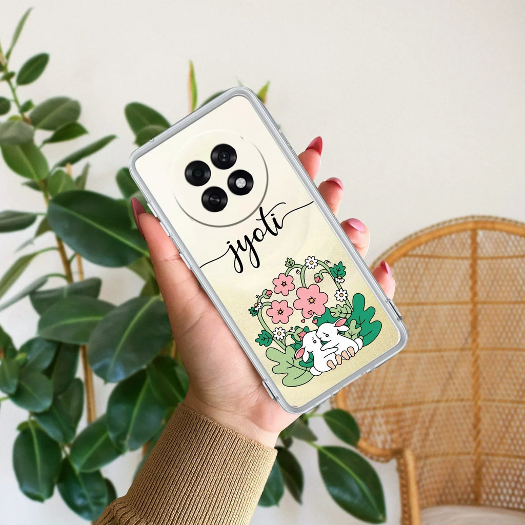 Cute Bunny Customize Anti Yellow Case V2 For Oppo F31 Pro Plus 5G