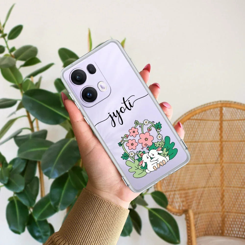Cute Bunny Customize Anti Yellow Case V2 For Oppo Reno 13 Pro 5G