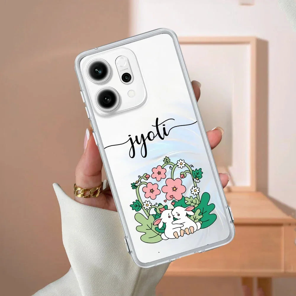 Cute Bunny Customize Anti Yellow Case V2 For OPPO Reno 14 Pro 5G
