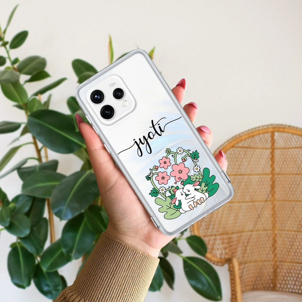 Cute Bunny Customize Anti Yellow Case V2 For Oppo Reno 15 5G