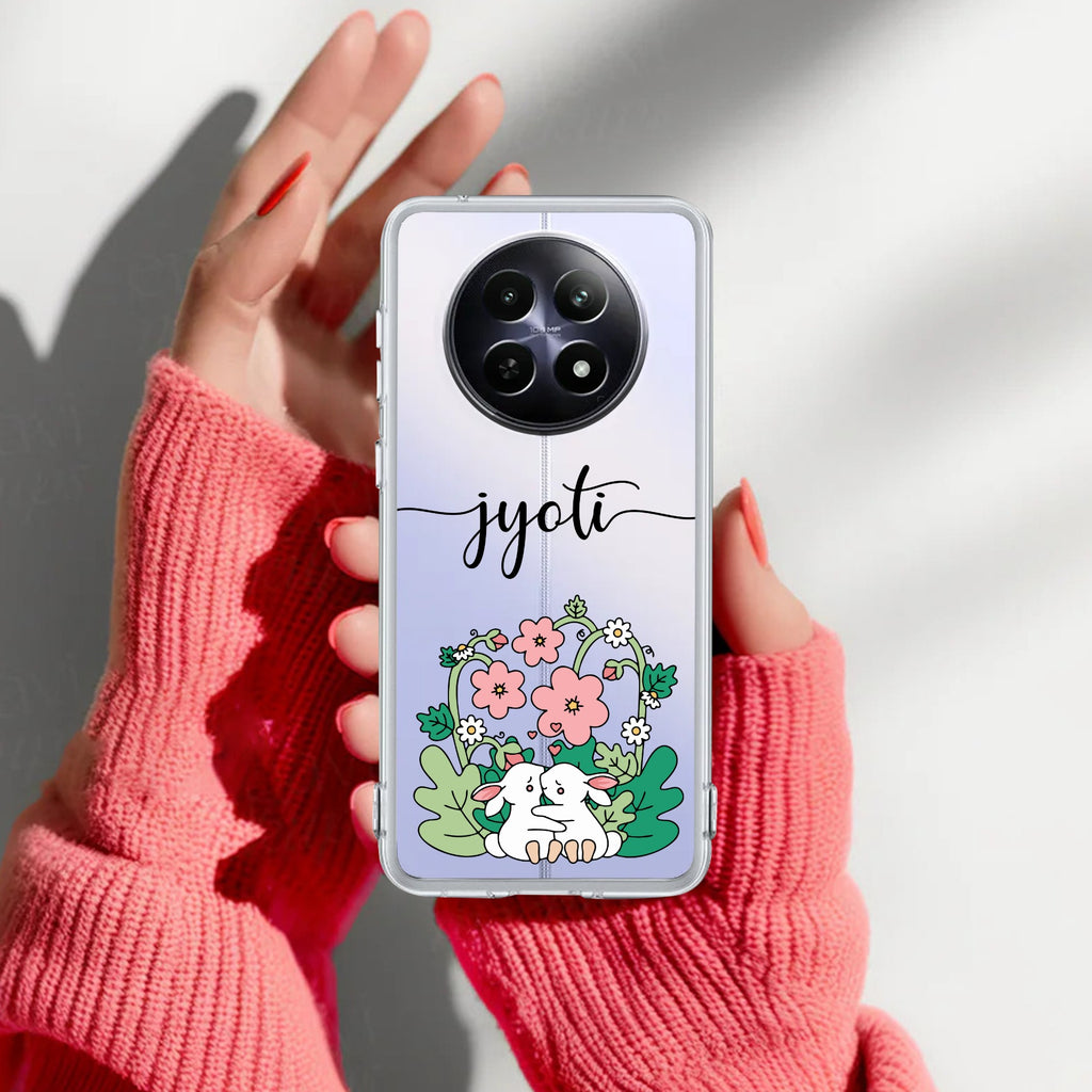 Cute Bunny Customize Anti Yelllow Case V2 For Realme 13 5G