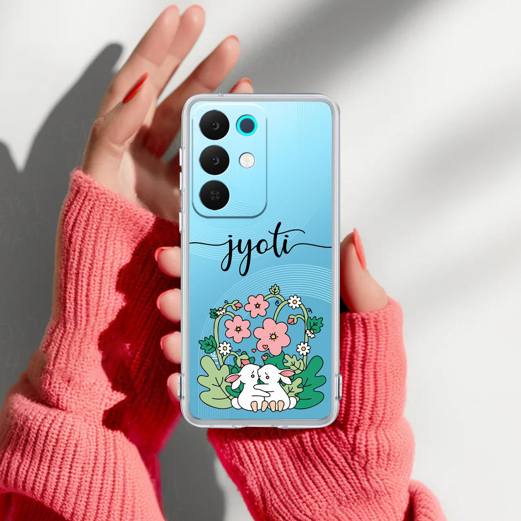 Cute Bunny Customize Anti Yelllow Case V2 For Realme 15X 5G
