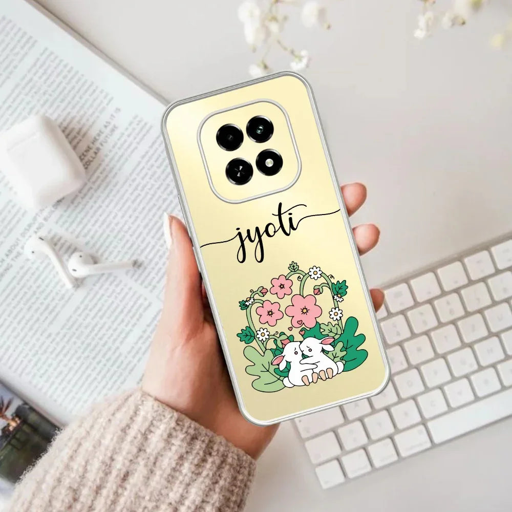 Cute Bunny Customize Anti Yelllow Case V2 For Realme C63 5G