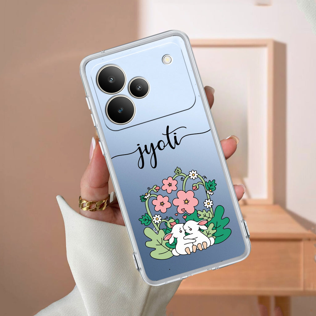 Cute Bunny Customize Anti Yelllow Case V2 For Realme P4 5G