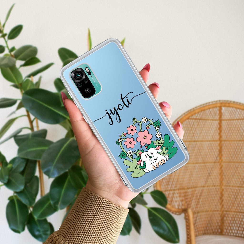 Cute Bunny Customize Transparent Silicon Case V2 For Redmi Note 15 Pro Plus 5G