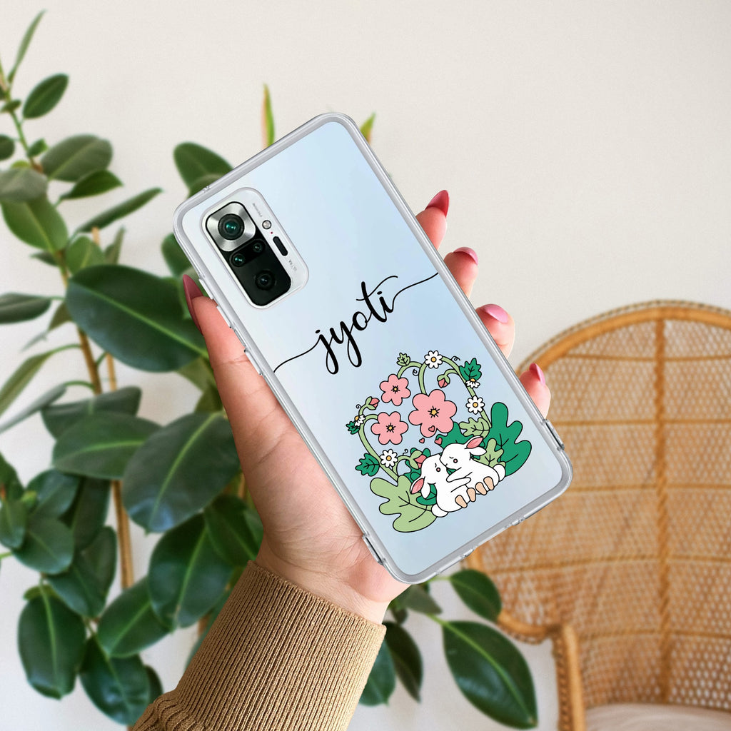 Cute Bunny Customize Anti Yellow Case V2 For Redmi Note 10 Pro Max
