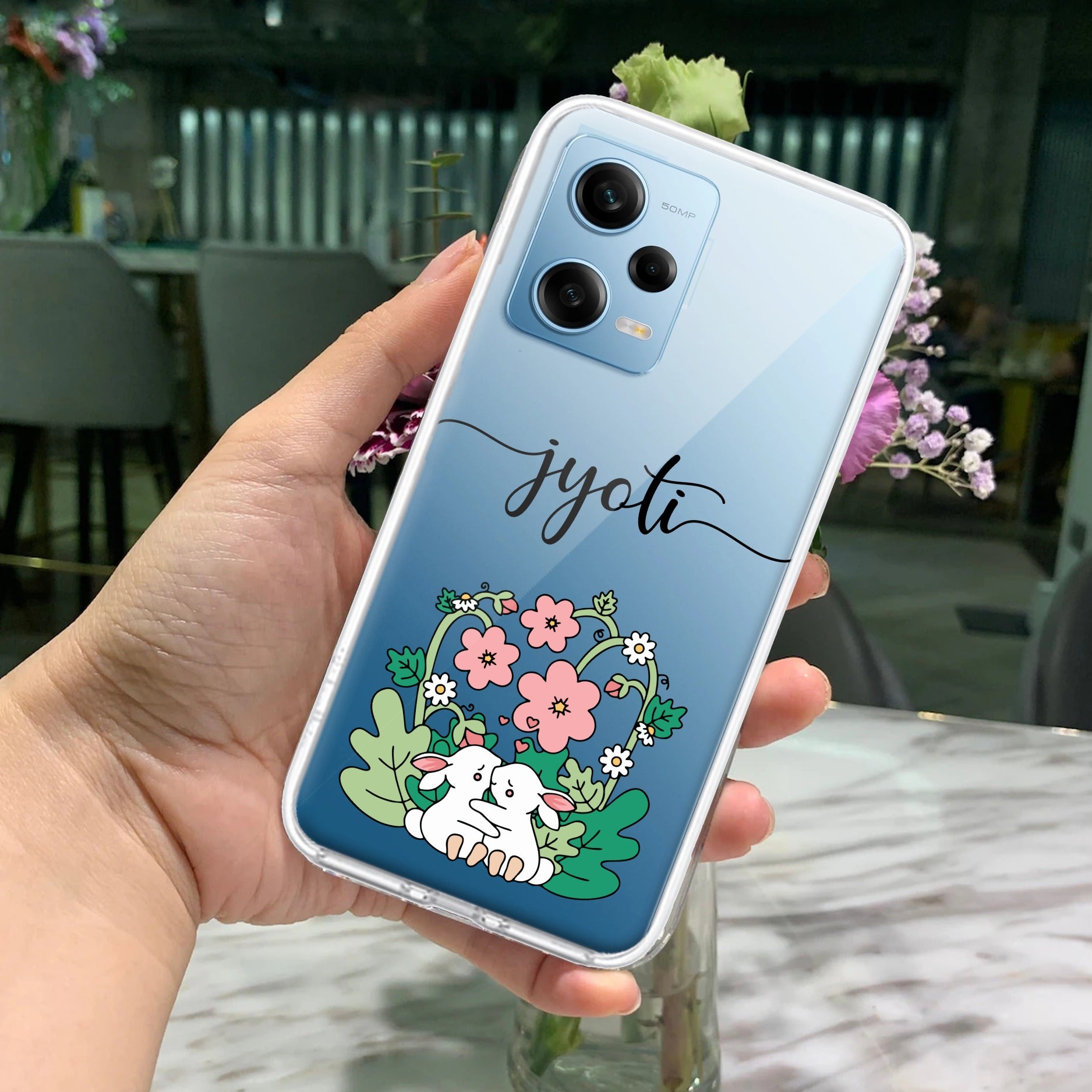 Cute Bunny Customize Transparent Silicon Case V2 For Redmi/Xiaomi