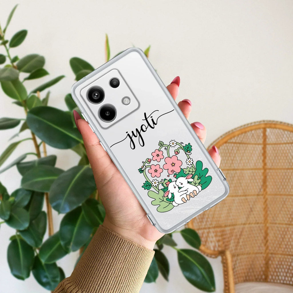 Cute Bunny Customize Transparent Silicon Case V2 For Mi 11 Lite / Xiaomi 11 Lite NE 5G