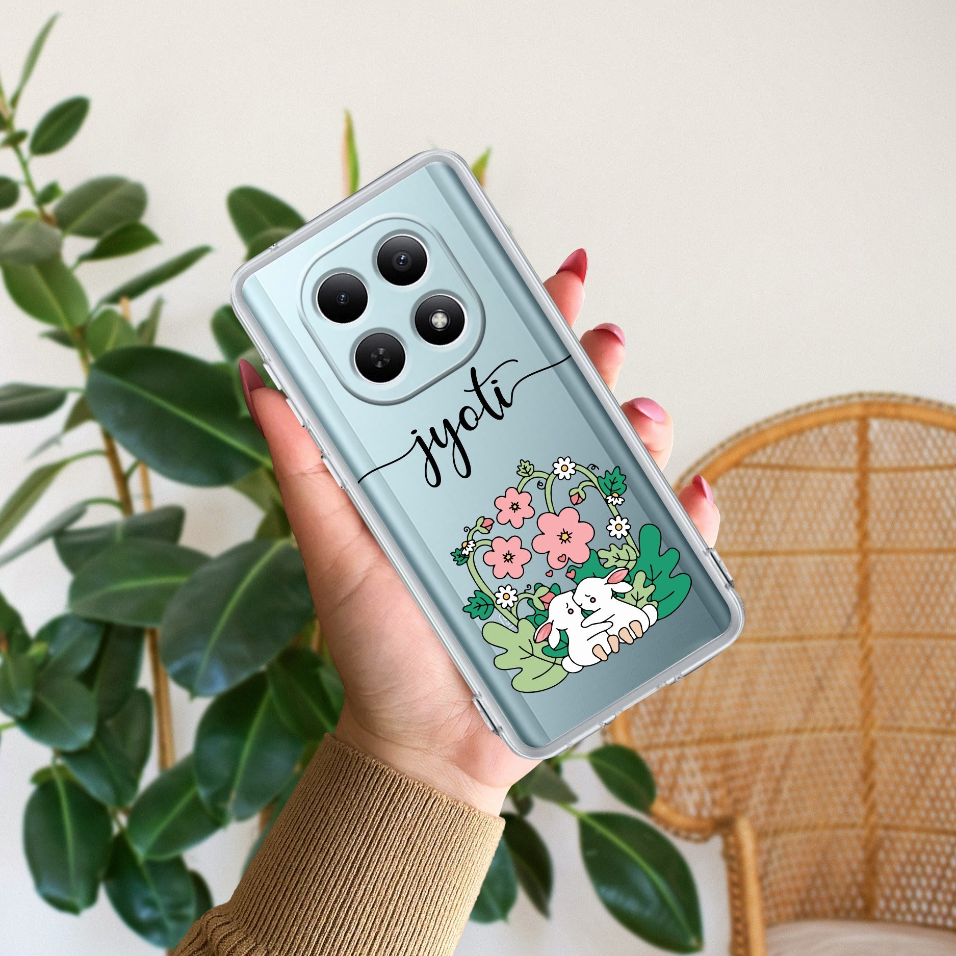 Cute Bunny Customize Transparent Silicon Case V2 For Redmi/Xiaomi
