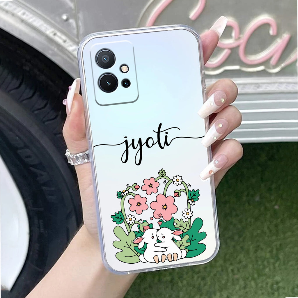 Cute Bunny Customize Anti Yellow Case V2 For Vivo T1 5G