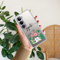 Cute Bunny Customize Transparent Silicon Case V2 For Vivo Y300 5G