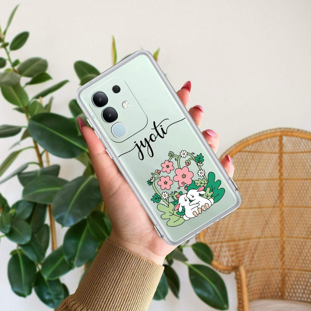 Cute Bunny Customize Anti Yellow Case V2 For Vivo Y31 Pro 5G