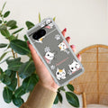 Cute Cat Customize Transparent Silicon Case For Google Pixel 8 5G