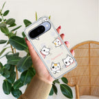Cute Cat Customize Transparent Silicon Case For Google Pixel 8 Pro 5G