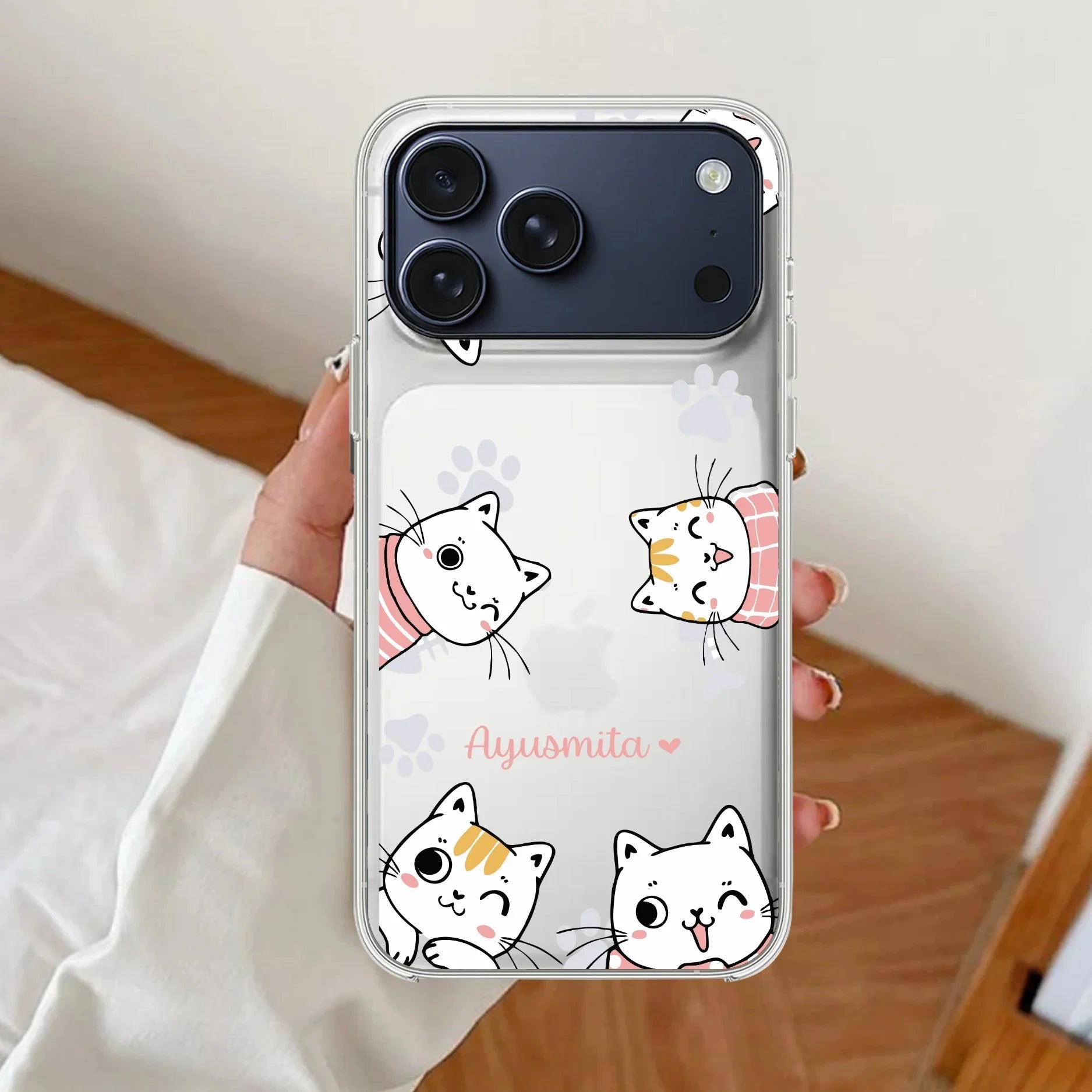 Cute Cat Customize Transparent Silicon Case For IPhone - ShopOnCliQ