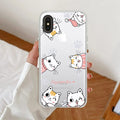 Cute Cat Customize Transparent Silicon Case For iPhone Xs Max