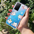 Cute Cat Customize Transparent Silicon Case For iQOO Z7s 5G