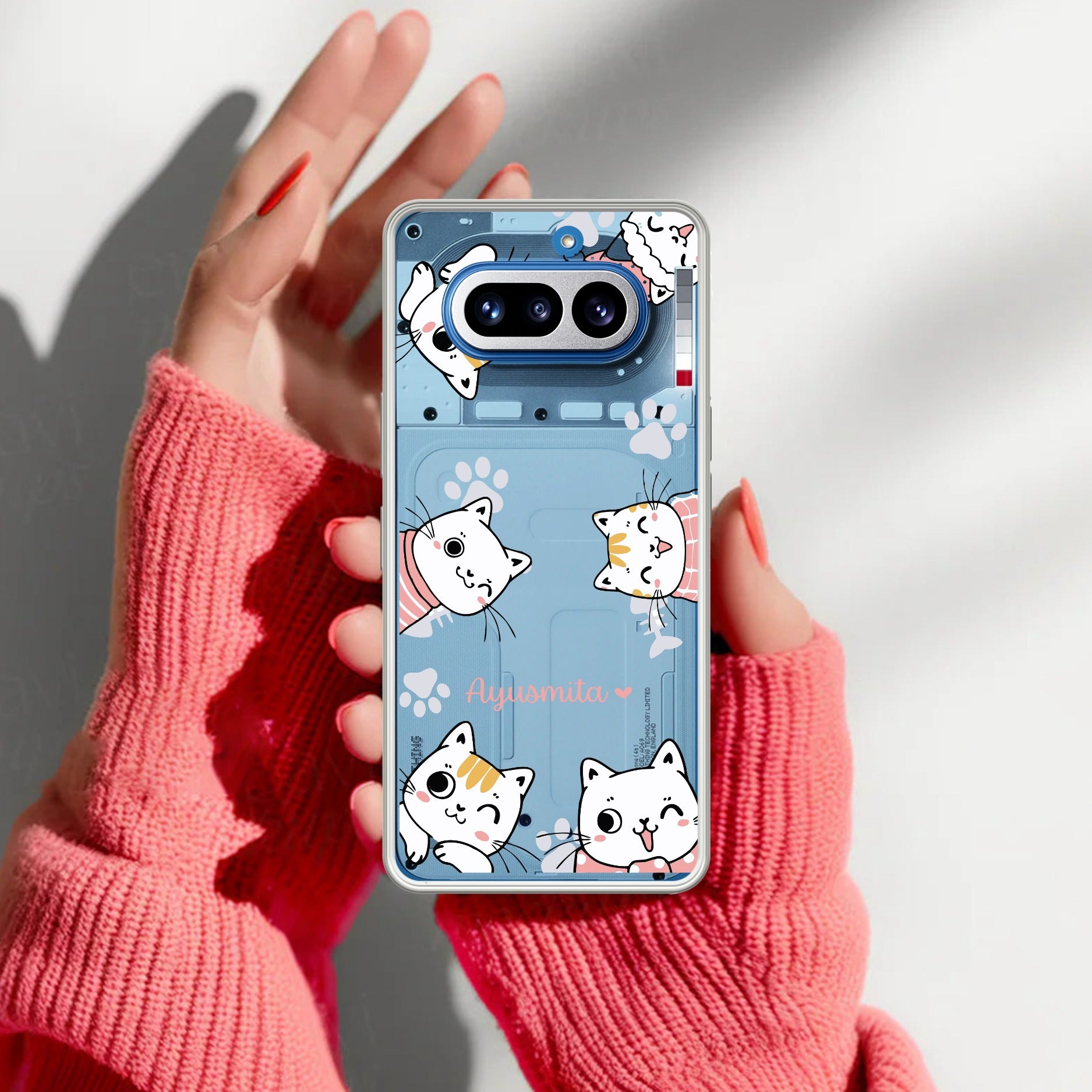 Cute Cat Customize Anti Yellow Case For Nothing Phone 4A 5G