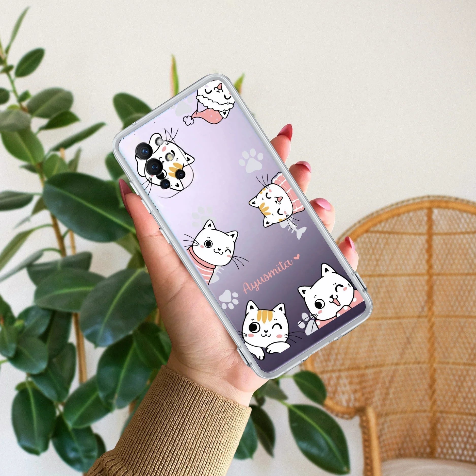 Cute Cat Customize Transparent Silicon Case For OnePlus - ShopOnCliQ