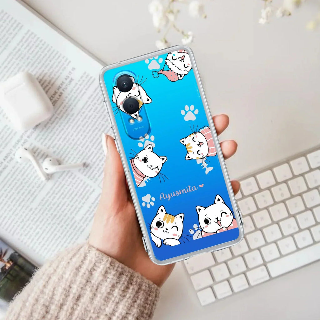 Cute Cat Customize Transparent Silicon Case For OnePlus - ShopOnCliQ