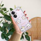 Cute Cat Anti Yellow Case For Oppo F25 Pro 5G