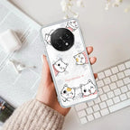 Cute Cat Customize Anti Yellow Case For Oppo F29 Pro 5G