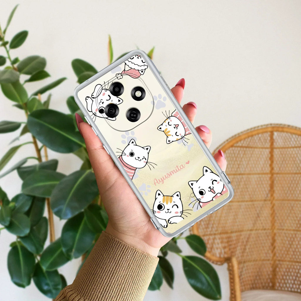 Cute Cat Customize Anti Yellow Case For Oppo F31 Pro 5G