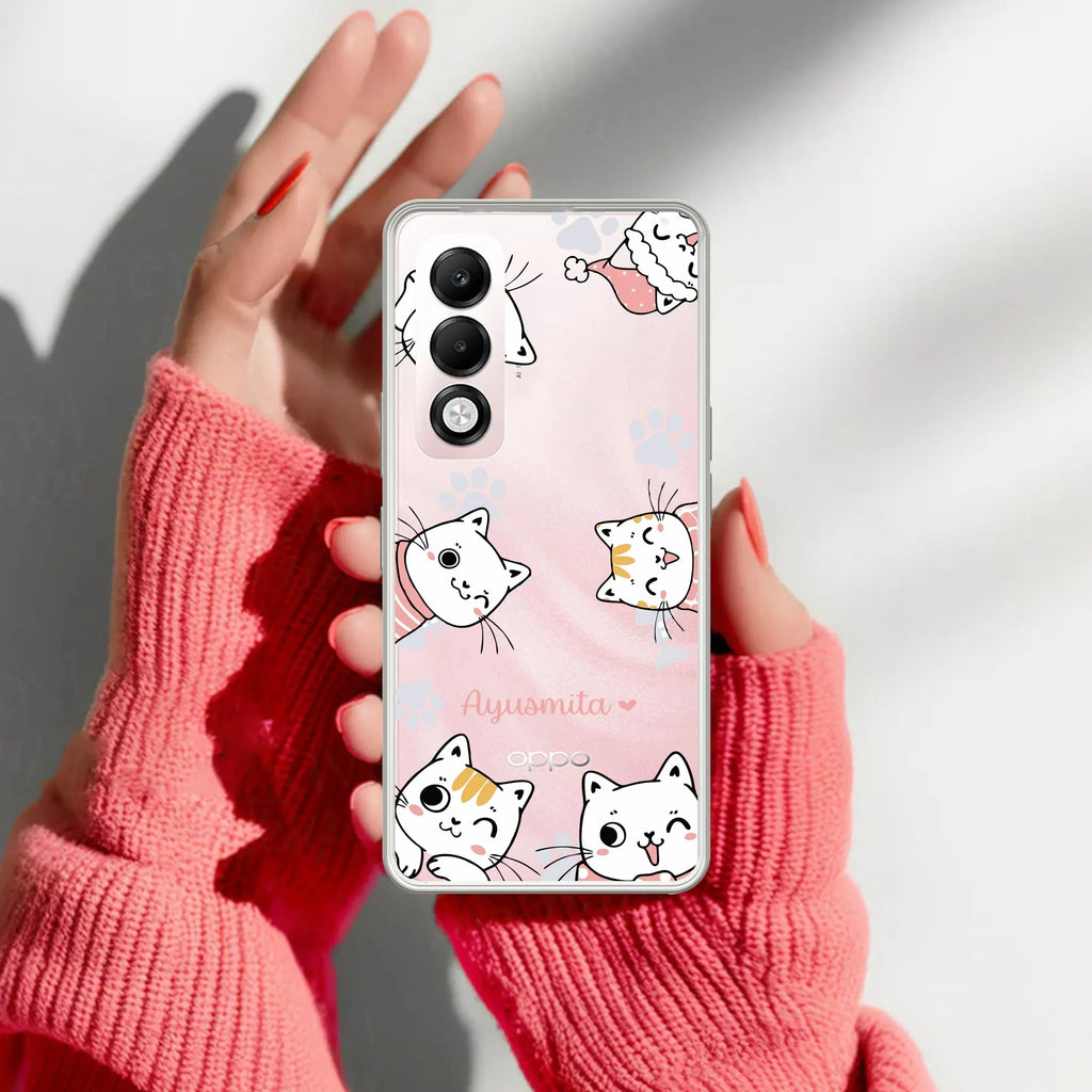 Cute Cat Customize Anti Yellow Case For Oppo K13x 5G