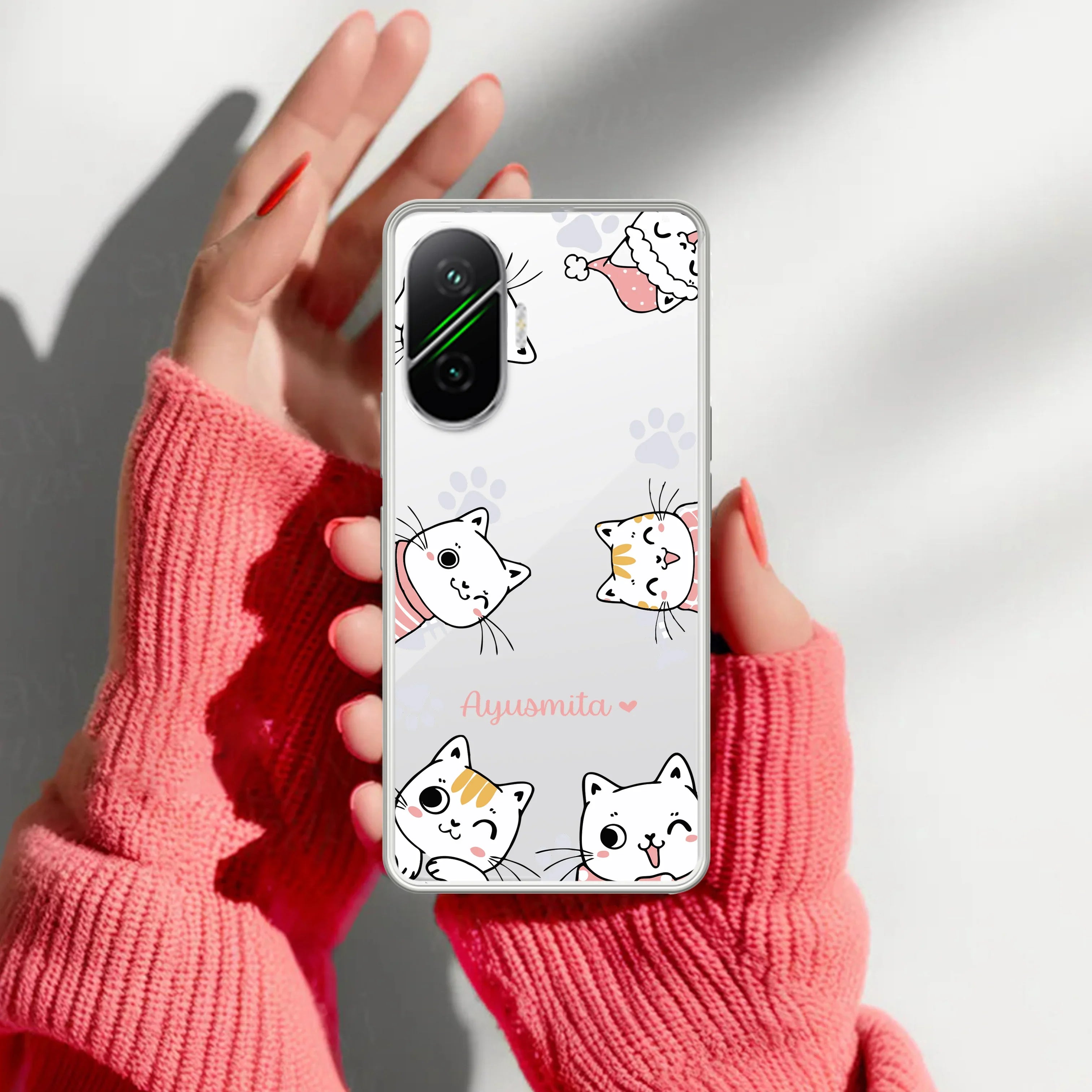 Cute Cat Customize Transparent Silicon Case For Poco - ShopOnCliQ