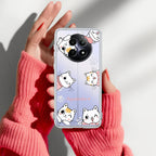 Cute Cat Customize Transparent Silicon Case For Realme Narzo 80x 5G
