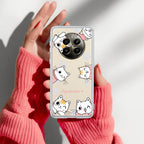 Cute Cat Customize Transparent Silicon Case For Realme P3x 5G