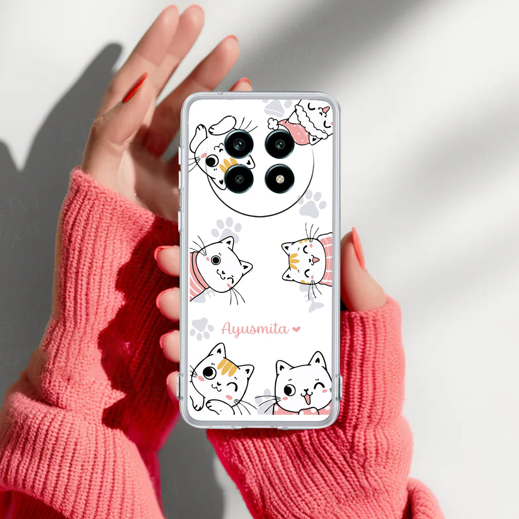 Cute Cat Anti Yelllow Case For Realme 14 Pro Lite 5G