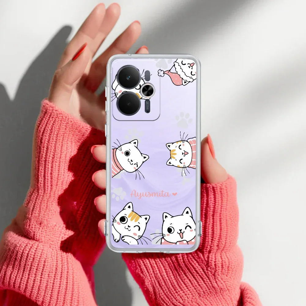 Cute Cat Customize Transparent Silicon Case For Realme/Narzo - ShopOnCliQ