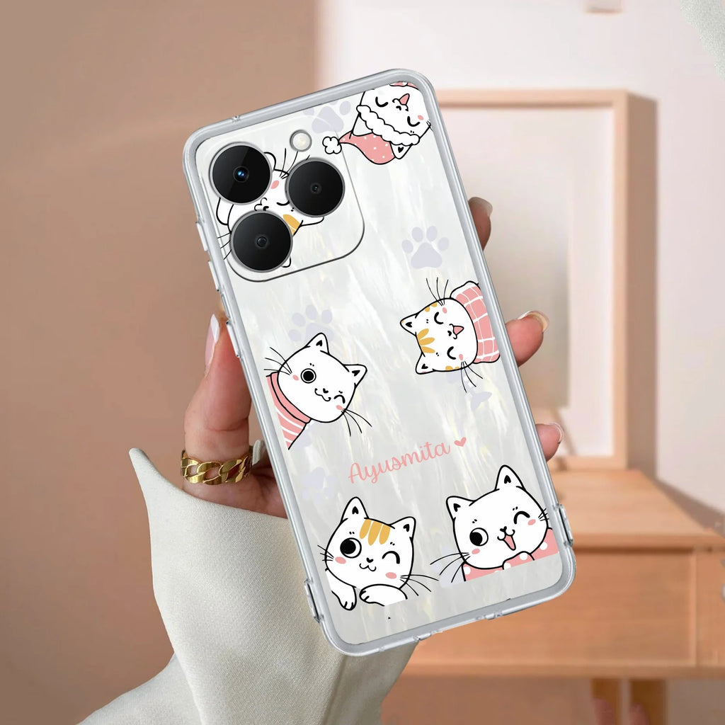 Cute Cat Customize Transparent Silicon Case For Realme/Narzo - ShopOnCliQ