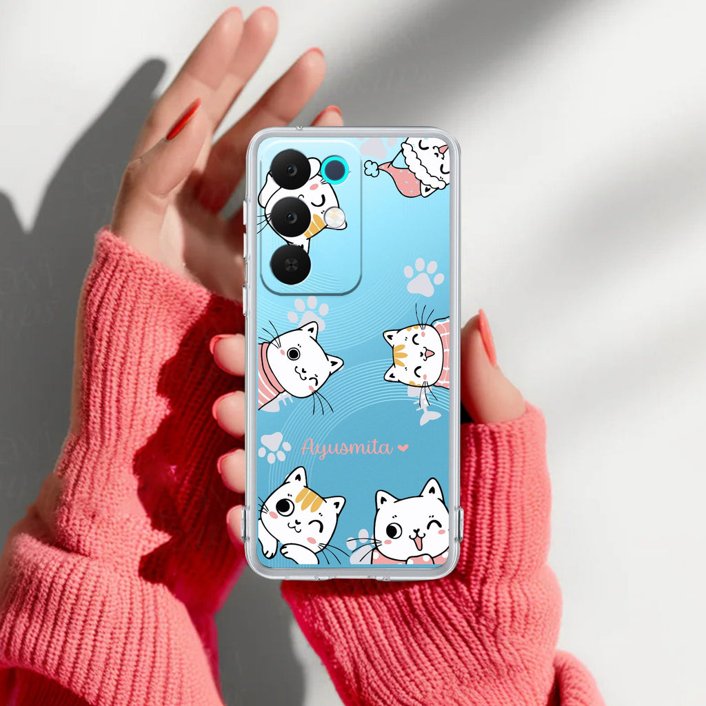 Cute Cat Anti Yelllow Case For Realme 15X 5G