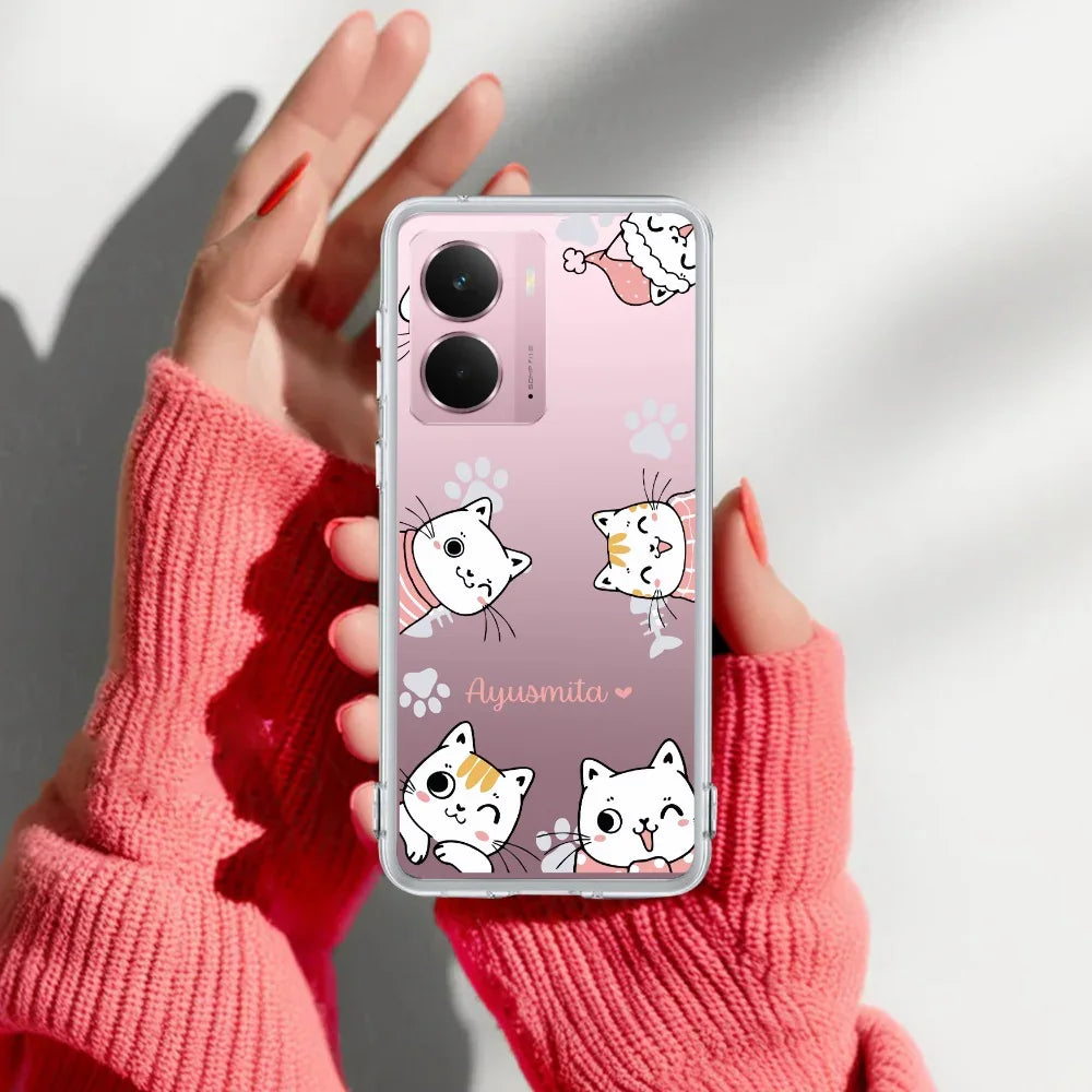 Cute Cat Customize Transparent Silicon Case For Realme/Narzo - ShopOnCliQ