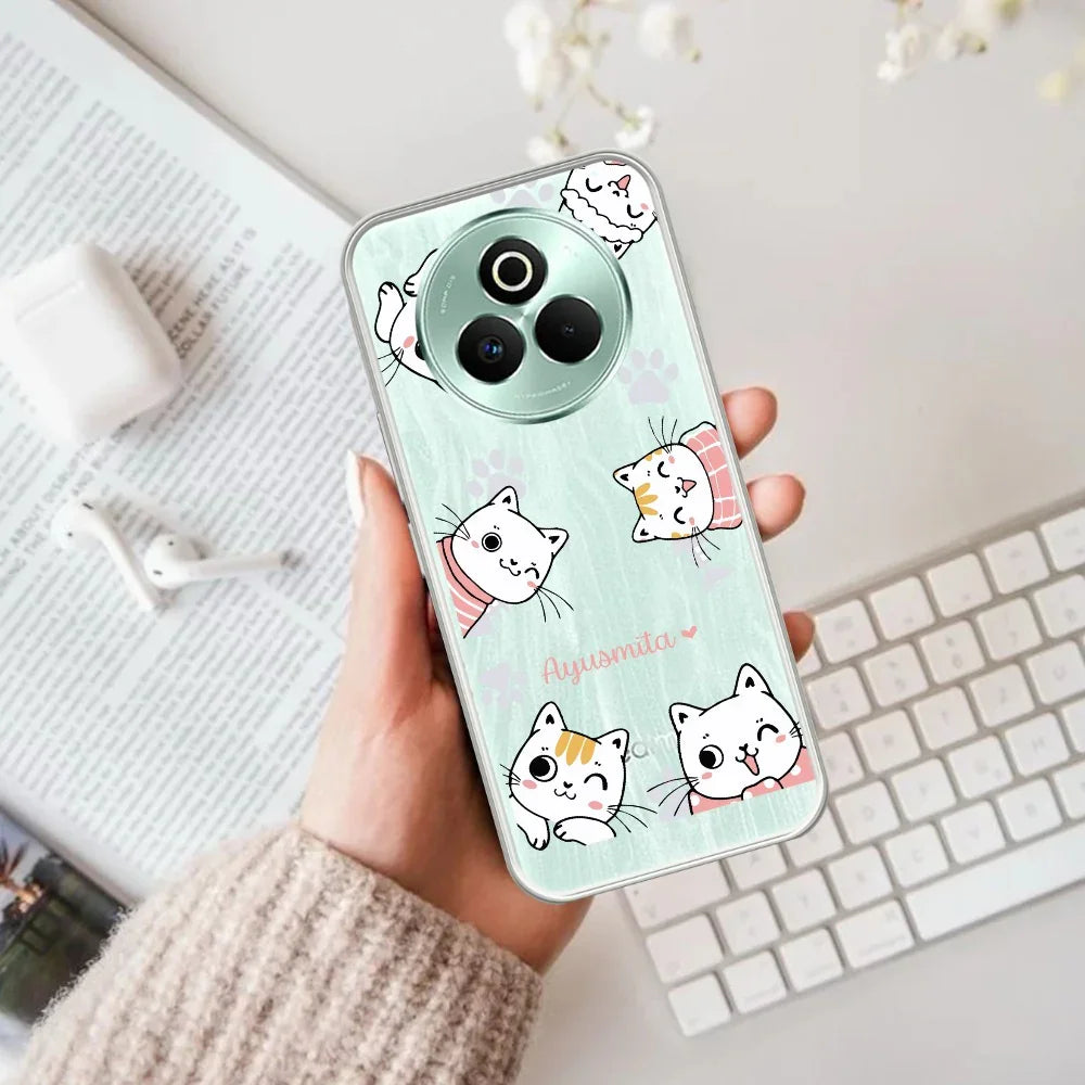 Cute Cat Customize Transparent Silicon Case For Realme/Narzo - ShopOnCliQ