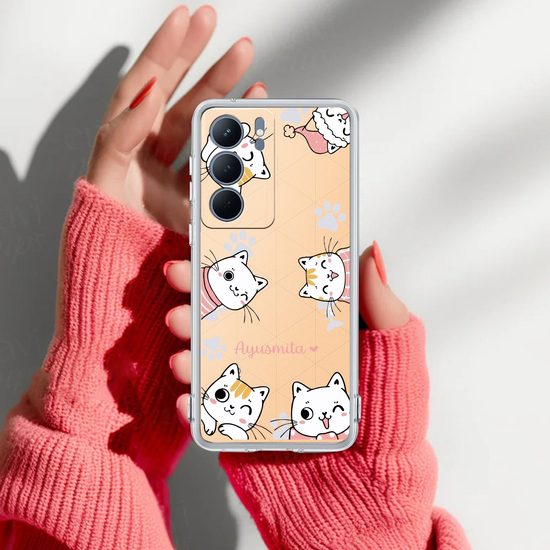 Cute Cat Anti Yelllow Case For Realme Narzo 80x 5G