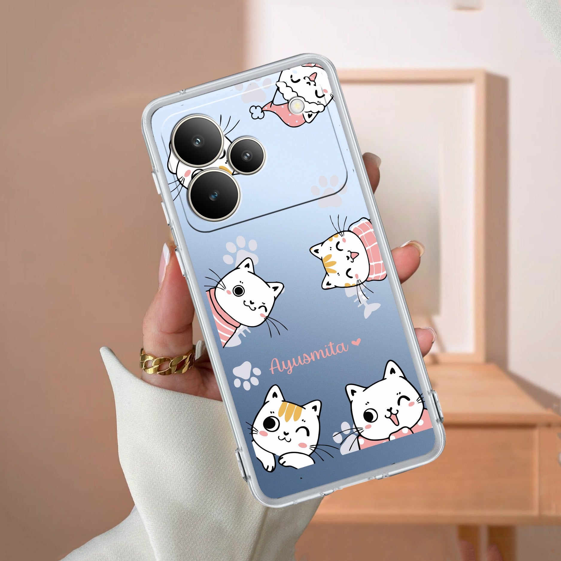Cute Cat Anti Yelllow Case For Realme P4 5G
