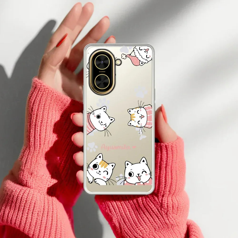 Cute Cat Customize Transparent Silicon Case For Mi 11i