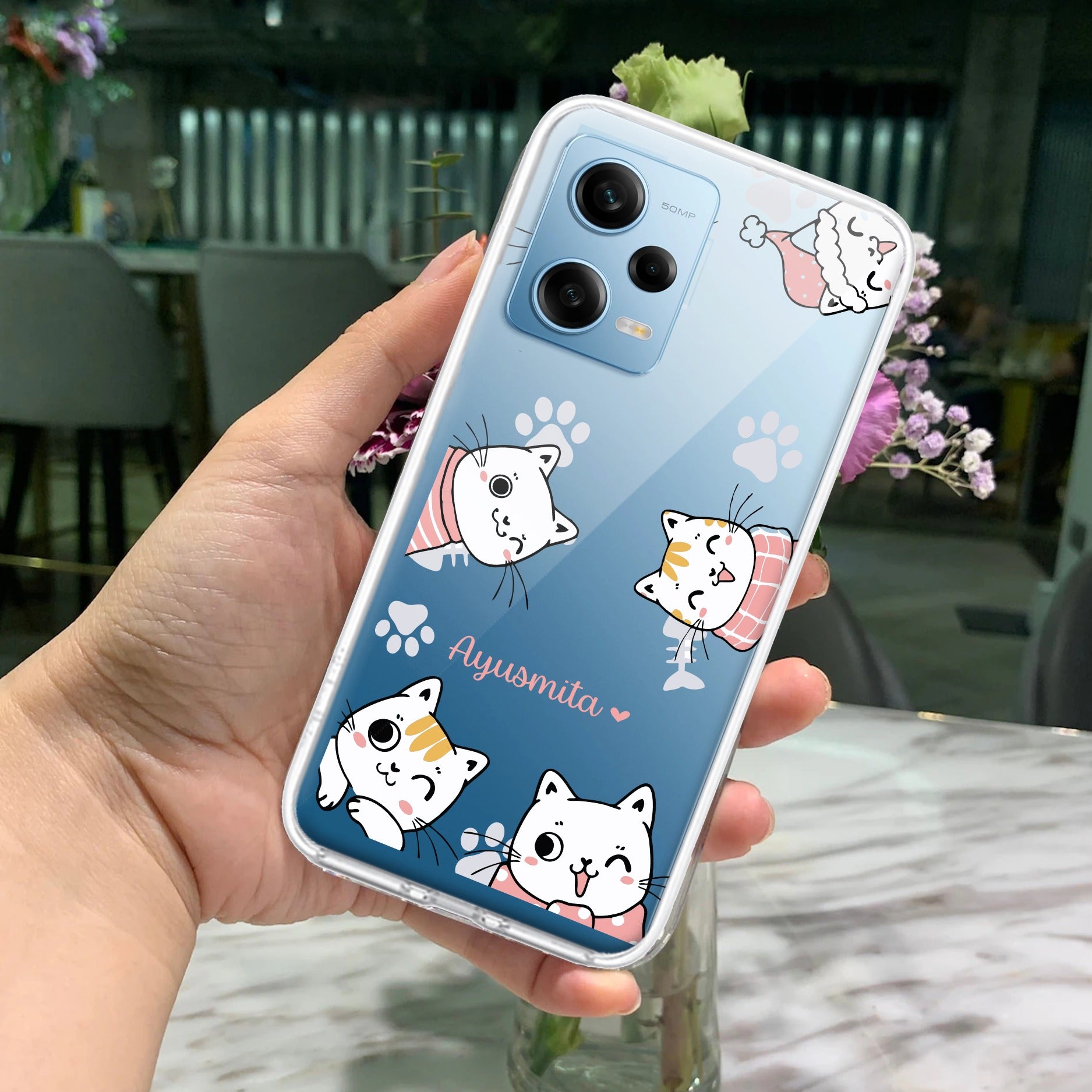 Cute Cat Customize Transparent Silicon Case For Redmi/Xiaomi